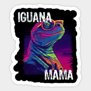 Iguana Mama Synthwave Sticker